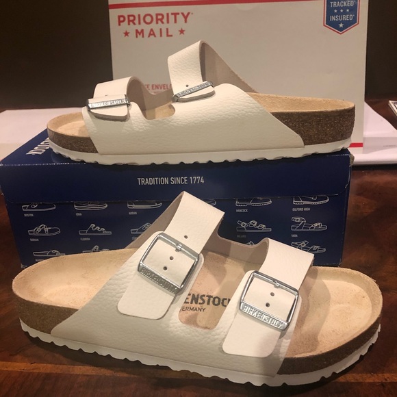 Birkenstock Shoes - Birkenstock Arizona white leather 11 medium